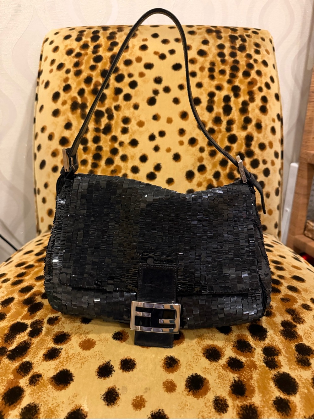 FENDI SEQUIN ZUCCA MAMA BAGUETTE